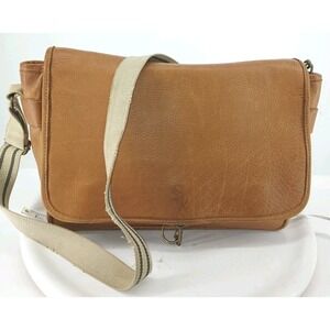 Vintage Chicago White Sox Leather Messenger Crossbody Bag Tan Leather Clean A142